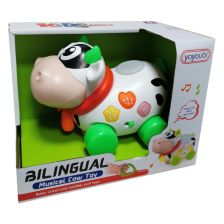Интерактивна музикална кравичка за дърпане Raya Toys Musical Cow