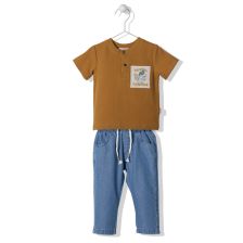 Комплект блузка с панталонки Bebetto Street Animals 2 ч., 6-36м, F1224