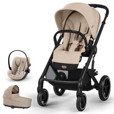 Бебешка количка 3 в 1 Cybex Balios S Lux New 2025 + кош Cot S Lux + адаптери + стол за кола Cloud G i-size Plus One Box, Almond Beige