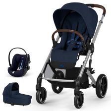 Бебешка количка 3 в 1 Cybex Balios S Lux New 2025 + кош Cot S Lux + адаптери + стол за кола Cloud G i-size Plus