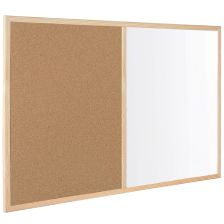 Комбинирана дъска Bi-Office бяла и коркова с дървена рамка 40 x 60 см