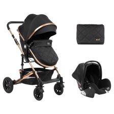 Kомбинирана количка 3 в 1 Kikka Boo с трансформираща седалка Amaia All Black