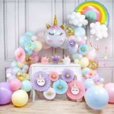 Комплект балони за парти Raya Toys Еднорог, 82 бр.