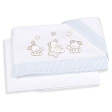 Комплект бебешки чаршафи Italbaby SWEET STAR, 3 части, Light Blue