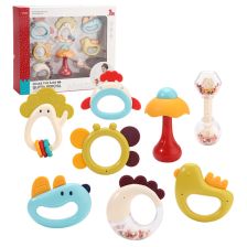 Комплект бебешки дрънкалки Raya Toys Shake the Baby, с гризалки, 8 бр.