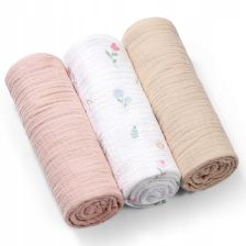 Комплект бебешки пелени BabyOno Take Care, памучни, 3 бр., 828