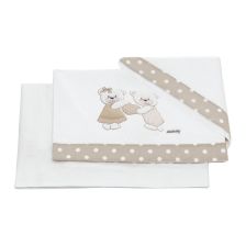 Комплект бебешки чаршафи Italbaby DOLCI COCCOLE 3 ч. White/ Dove Grey