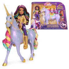 Kомплект интерактивна играчка светещ еднорог и кукла Spin Master Unicorn Academy Sophia & Rainbow Light-Up Wildstar, със звуци и музика