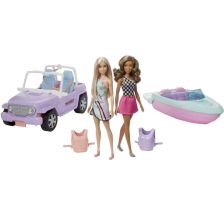 Комплект кукли Mattel Barbie Doll Ride, с джип и лодка