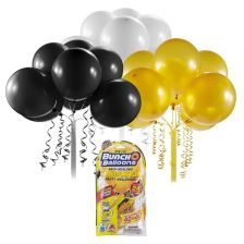 Комплект парти балони Zuru Bunch o Balloons Party Refill Balloons, черни, златни, бели, Самозапечатващи се, 24 броя