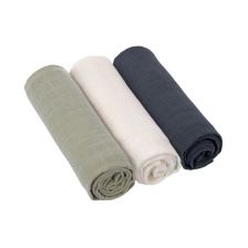 Комплект пелени Lassig Olive milky navy L, 3 бр., 85х85 см.