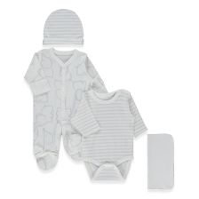 Комплект за изписване на недоносени Bebetto Happy Animal, 4ч., 0-1 м., Z1135