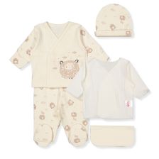 Комплект за изписване на недоносени Bebetto Organic little lamb, Екрю, 5ч., 0-1 м., Z1032