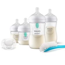 Комплект за новородено 4 бебешки шишета и четка Avent Natural Response 0+ месеца, SCD657/11