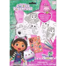 Комплект за оцветяване Kids Licensing Gabby's Dollhouse, с моливи и стикери