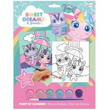 Комплект за оцветяване по номера Kids Licensing Sweet Dreams, с водни бои