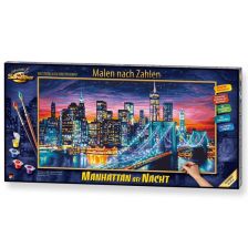 Комплект за рисуване по номера Schipper Manhattan at Night, 40x80 см.