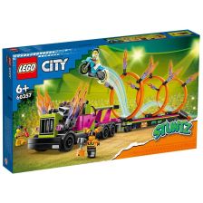 Конструктор LEGO City Камион за каскади и огнен обръч, 60357