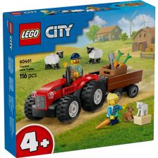 Конструктор LEGO City Червен фермерски трактор с ремарке и овца 60461