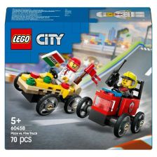 Конструктор LEGO City Камион за пица срещу пожарна кола 60458