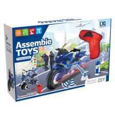 Конструктор Raya Toys Полицейски мотор, със светлини и звуци, 58 части