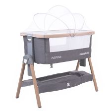 Бебешка кошара Kikka Boo Nanna Dark Grey Melange Wood