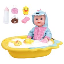Кукла бебе пишкащо Raya Toys Baby Cute Динозавър, 8 аксесоара, 30 см