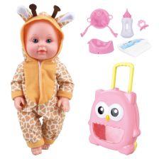 Кукла бебе пишкащо Raya Toys Babies to Love Жираф 6 звука, 8 аксесоара, 30 см