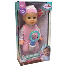 Кукла бебе Raya Toys Drink and Wet, пишкащо, с 12 звука и шише, 35 см.