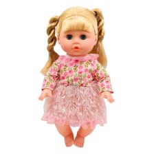 Кукла бебе Raya Toys Пишкащо, с 12 звука и шише, 33 см.