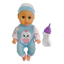 Кукла бебе Raya Toys Пишкащо, с 12 звука и шише, 35 см.