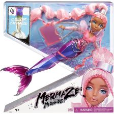 Кукла русалка MGA Mermaze Mermaidz Harmonique, с променящ се цвят на опашката и аксесоари, 34 см