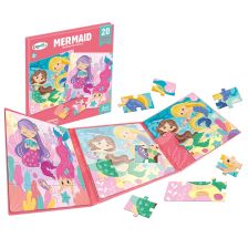 Магнитен пъзел 2 в 1 Raya Toys Русалки в книжка, 2х20 ч.