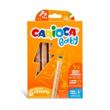 Моливи 3в1 CARIOCA Baby, 6 цвята и острилка