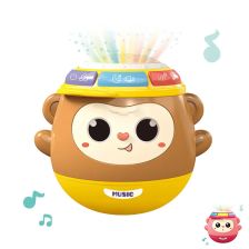 Музикална бебешка играчка неваляшка 4 в 1 Raya Toys Маймунка с музика, звуци и прожектор