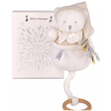 Музикална плюшена играчка Doudou Мече, 20 см.