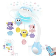 Музикална въртележка за легло и кошара Raya Toys с прожектор, с дистанционно