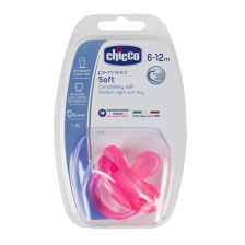 Залъгалка CHICCO Physio Soft силикон 6-12м, 1 бр момиче