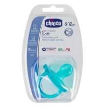 Залъгалка CHICCO Physio Soft силикон 6-12м, 1 бр момче