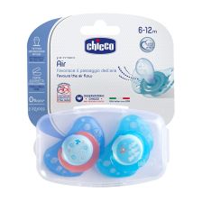 Залъгалка CHICCO Physio Air, силикон, 6-12м, 2 бр в опаковка момче