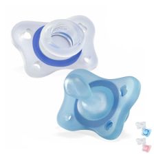 Залъгалки CHICCO Mini Soft, Силикон, 0-6 месеца, 2 бр.