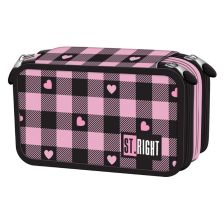Несесер за училище St. Majewski St. Right Pink Checkered, троен, пълен