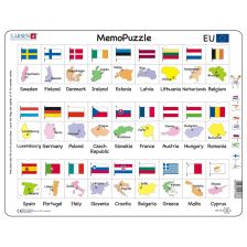 Образователен мемори пъзел Larsen Знамена на Европейски съюз 54 ч.