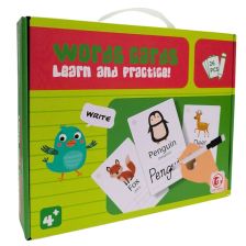 Образователни карти с маркер Raya Toys Learn and Practice Думи на английски език, 26 броя