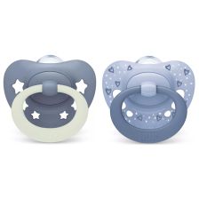 Ортодонтични залъгалки Nuk First Choice Day & Night, с кутийка, 18м+, 2 бр.