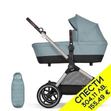 Бебешка количка 3 в 1 Cybex Eos Lux с чувалче Gold Footmuff, Пакет с отстъпка №132