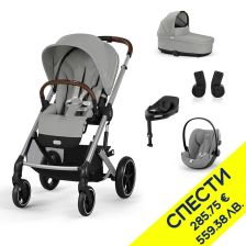 Пакет с бебешка количка 5 в 1 Cybex Balios S Lux 2025 + кош + стол Cloud G i-Size, база G3 и адаптери, Пакет с отстъпка №186