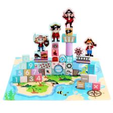 Комплект пъзел 64 ч. и дървени блокчета 46 ч. Raya Toys Пирати