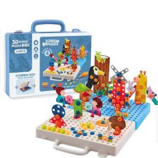 Пъзел-мозайка 3D Raya Toys, 4 сцени, 249 ч., в куфар