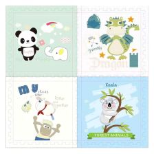 Детско килимче пъзел Raya Toys Животни, 4 части по 60 x 60 см